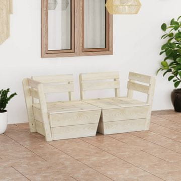 Vidaxl vrtna sofa za 2 osobe izrađena od paleta, impregnirano smrekovino drvo