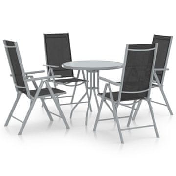 Vidaxl Vrtni blagovaonski set od 5 dijelova, aluminij/tekstil