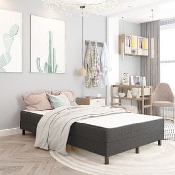 Vidaxl Krevet s oprugom, sivi, tapecirani, 120x200 cm