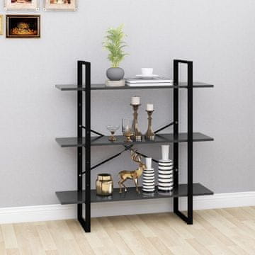 Vidaxl Polica za knjige, siva, 100x30x105 cm, materijal na bazi drva