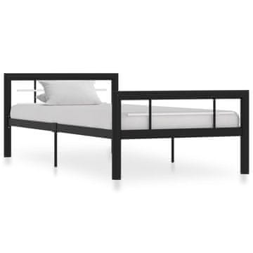Vidaxl Okvir za krevet crno-bijeli metal 100 x 200 cm