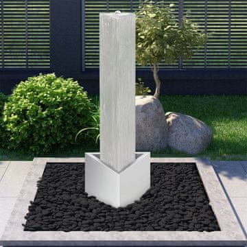 Vidaxl Vrtna fontana srebrna 37,7 x 32,6 x 110 cm nehrđajući čelik