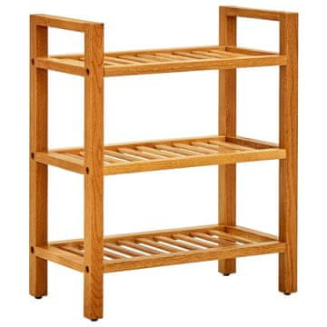 Vidaxl Stalak za cipele s 3 police 50x27x60 cm Masivno hrastovo drvo