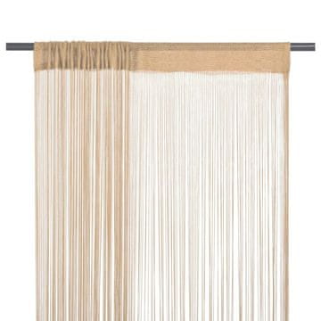 Vidaxl Zavjese od špage, 2 komada, 140 x 250 cm, bež