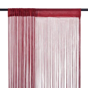 Vidaxl Zavjese od špage, 2 komada, 140 x 250 cm, bordo