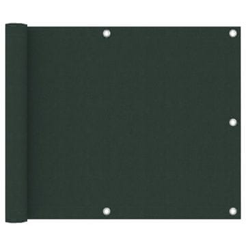 Vidaxl Balkonska pregrada tamnozelena 75x300 cm Oxford tkanina