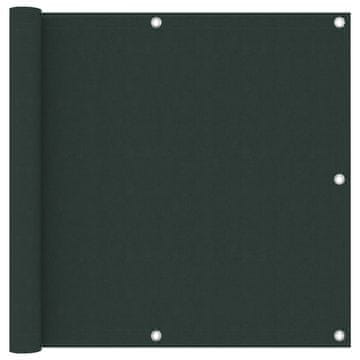 Vidaxl Balkonski zastor tamnozeleni 90 x 300 cm od tkanine Oxford