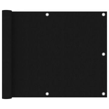 Vidaxl Balkonski zastor crni 75 x 600 cm od tkanine Oxford