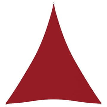 Vidaxl Jedro protiv sunca od tkanine Oxford trokutasto 4x5x5 m crveno