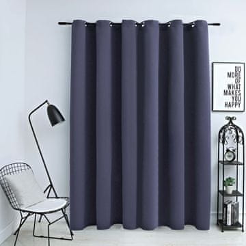 Vidaxl Zavjesa za zamračivanje s metalnim prstenovima, antracit, 290 x 245 cm