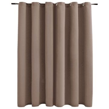 Vidaxl Zavjesa za zamračivanje s prstenima smeđe-siva 290 x 245 cm