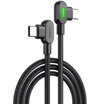 Mcdodo Mcdodo kabel s kutnim usb-c priključkom od 90°, brzo punjenje, dvostrani usb tip c s ledom, 2m