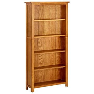 Vidaxl Polica za knjige s 5 razina, 70 x 22 x 140 cm, masivno hrastovo drvo