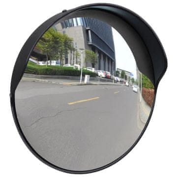 Vidaxl Konveksno prometno ogledalo, 30 cm, crno