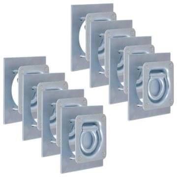 Vidaxl Obruči za Vezanje Tereta za Prikolicu 8 kom Pocinčani Čelik 2000 kg