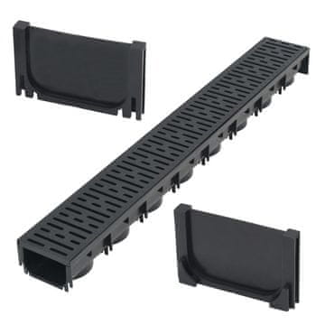 Vidaxl Odvodni kanal od plastike 1 m