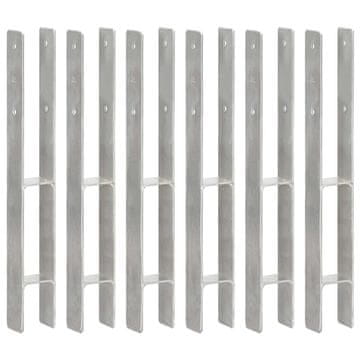 Vidaxl Sidra za ogradu 6 kom srebrna 7 x 6 x 60 cm pocinčani čelik