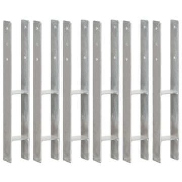 Vidaxl Sidra za ogradu 6 kom srebrna 8 x 6 x 60 cm pocinčani čelik