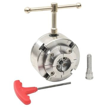 Vidaxl Stezna glava za drvo s 4 čeljusti i M33 čelična srebrna 96 mm