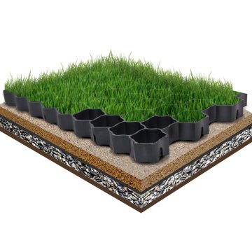 Vidaxl Rešetka za travnjak, 16 kom, crna, 60x40x3 cm, plastika