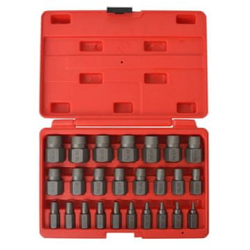 Vidaxl 25-dijelni set izvlakača vijaka s utorima, čelik