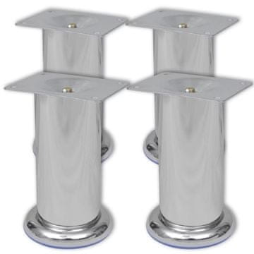 Vidaxl 4 okrugle kromirane noge za sofu 120 mm