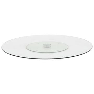 Vidaxl Okretni pladanj prozirni 60 cm kaljeno staklo