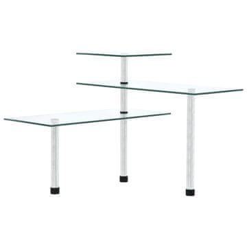 Vidaxl Kutne kuhinjske police s 3 razine od kaljenog stakla