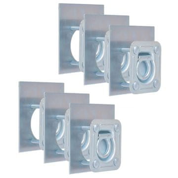 Vidaxl Obruči za Vezanje Tereta za Prikolicu 6 kom Pocinčani Čelik 2000 kg