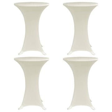 Vidaxl Navlaka za stol za stajanje Ø 60 cm krem rastezljiva 4 kom