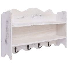 Vidaxl 284235 Wall Mounted Coat Rack White 50x10x30 cm Wood