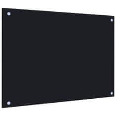 Vidaxl Zaštitna ploča za kuhinju, crna, 70x50 cm, kaljeno staklo