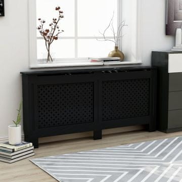 Vidaxl Poklopac za radijator, crni, 172x19x81 cm, MDF