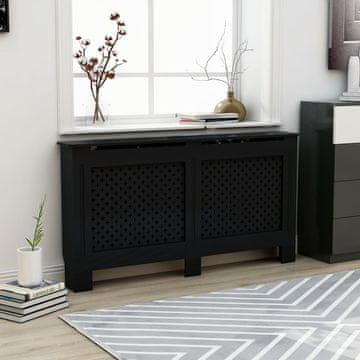 Vidaxl Poklopac za radijator, crni, 152x19x81 cm, MDF