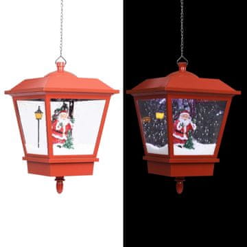 Vidaxl Božićna LED viseća lampa s Djedom Mrazom, crvena, 27x27x45 cm