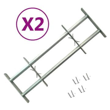 Vidaxl Podesive sigurnosne rešetke za prozore, 2 kom, 1000-1500 mm