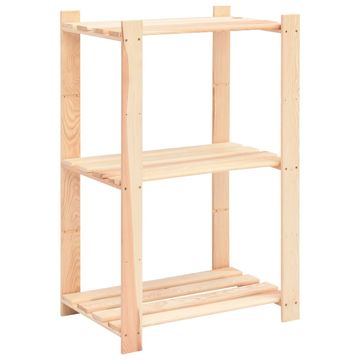 Vidaxl Polica s 3 police 60x38x90 cm Masivni bor 150 kg
