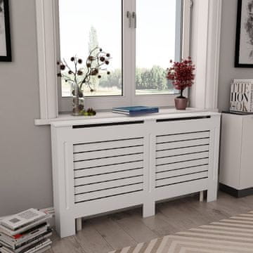 Vidaxl Poklopci za radijatore, 2 kom, Bijeli, 152x19x81,5 cm, MDF