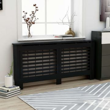 Vidaxl Poklopac za radijator, crni, 172x19x81 cm, MDF