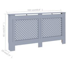 Vidaxl Pokrov za radijator antracit 152 x 19 x 81,5 cm MDF