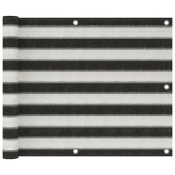 Vidaxl HDPE balkonska pregrada 75x500 cm antracit/bijela