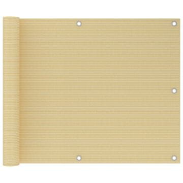 Vidaxl Balkonska pregrada, bež, 75x500 cm, HDPE