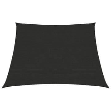 Vidaxl Jedro za zaštitu od sunca 160 g/m² crno 3/4 x 2 m HDPE