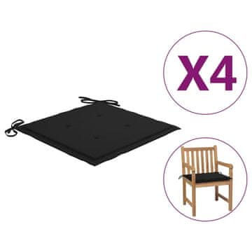 Vidaxl Jastuci za vrtne stolice 4 kom crni 50x50x4 cm tkanina Oxford