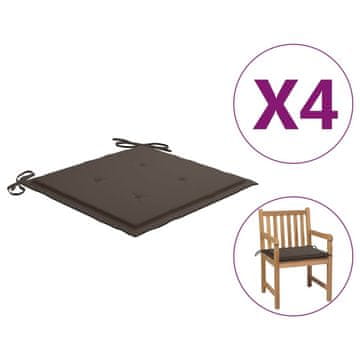 Vidaxl Jastuci za vrtne stolice, 4 kom, taupe, 50x50x4 cm