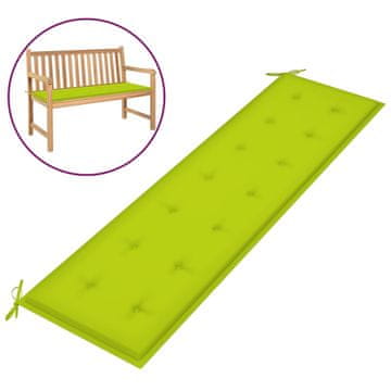 Vidaxl Jastuk za vrtnu klupu svijetlozeleni 180x50x3 cm tkanina