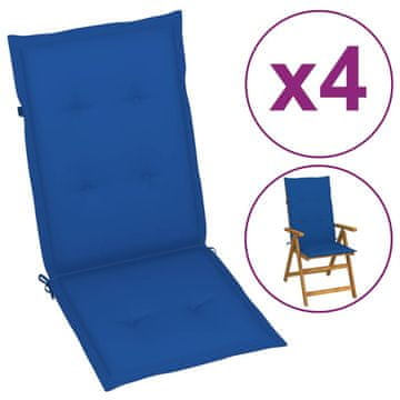 Vidaxl Jastuci za vrtne stolice, 4 kom, kobalt, 120x50x3 cm