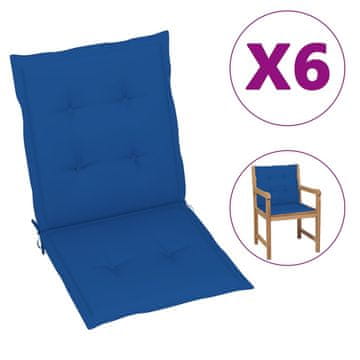 Vidaxl Jastuci za vrtne stolice, 6 kom, kobaltno plava, 100x50x3 cm