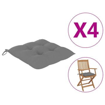 Vidaxl Jastuci za stolice 4 kom sivi 40 x 40 x 7 cm od tkanine Oxford