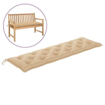 Vidaxl Jastuk za vrtnu klupu bež 180 x 50 x 7 cm od tkanine Oxford